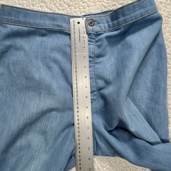 Vintage 70s Levi’s Orange Tab Chambray Wide Leg Pants Women’s 31x27 Boho Indie - Picture 13 of 14